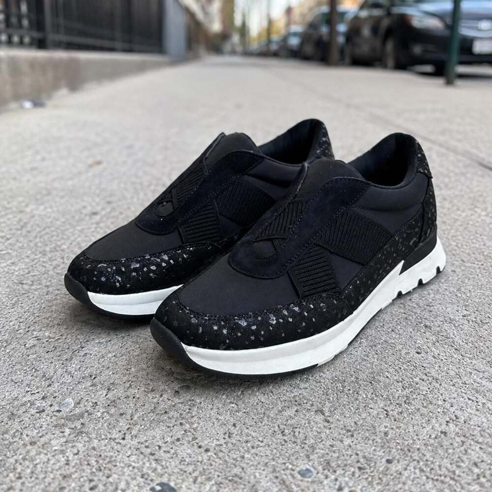 Naturalizer Faya Slip-On Sneakers Metallic Splatter Black Size 11W